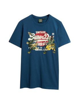 Para hombre. M1012111A Camiseta Vintage Tokyo (M), Casual, Algodón, Manga corta