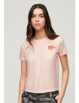 Para mujer. W1011374A Camiseta con gráfico Sport Luxe (S), Casual, Algodón, Manga corta