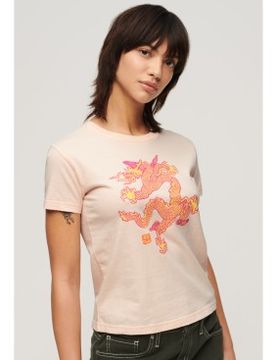 Para mujer. W1011551A Camiseta ajustada Komodo Dragon (XS), Casual, Algodón, Manga corta