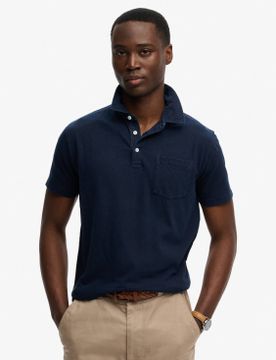 Para hombre. M1110486A Polo Classic Cotton Linen (S), Algodón, Clásico, Manga corta