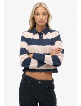 Para mujer. W6012175A Polo Stripe Rugby (XXS), Casual, Algodón, Manga larga