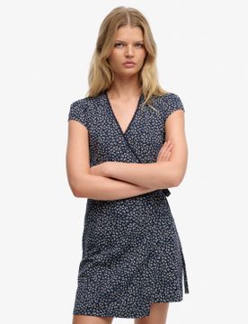 Para mujer. W8011832B Vestido Athletic Essential Wrap (L), Casual, Algodón, Manga corta
