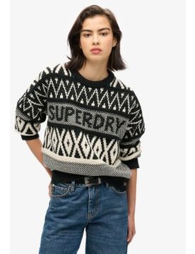 Para mujer. W6110559A Jersey de cuello redondo con diseño de la marca (S), Casual, Acrílico