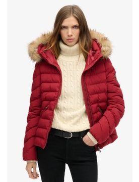 Para mujer. W5011754A Chaqueta acolchada con capucha de piel sintética Fuji (S), Casual, Poliéster Reciclado, Sostenible