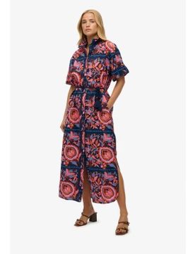 Para mujer. W8011893A Vestido Maxi Lino (XXS), Casual, Manga corta, Marino