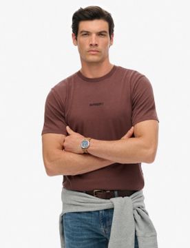 Para hombre. M1012131A Camiseta Micro Logo Flint Stone (L), Casual, Algodón, Manga corta