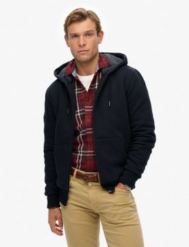 Para hombre. M2014502A Sudadera Borg Lined (S), Casual, Algodón, Manga larga