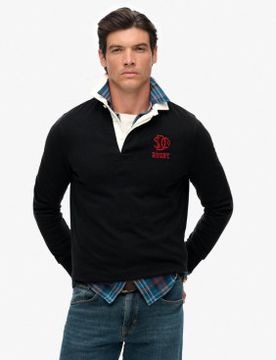 Para hombre. M6010916A Polo Vintage Athletic Rugby (L), Casual, Algodón, Manga larga