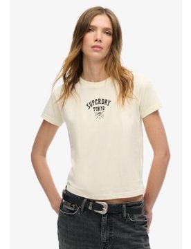 Para mujer. W1011332A Camiseta Tattoo Rhinestone roto (S), Casual, Algodón, Manga corta