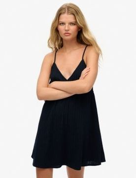 Para mujer. W8011958A Vestido mini tirantes texturizado (XS), Casual, Algodón, Sin mangas / Tirantes