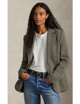 Para mujer. 211891070002 Blazer de botonadura sencilla en espiga (0 = 32), Casual, Lino, Clásico