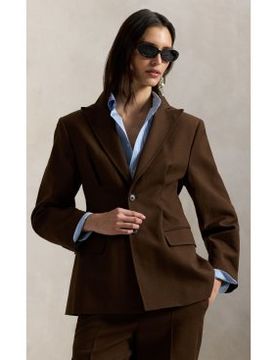 Para mujer. 211A96191001 Blazer de crepé de lana y algodón (36), Casual, Clásico