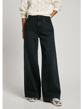 Para mujer. PL204889 Jeans fit wide y tiro medio (24/30), Casual, Algodón, Denim, Sostenible