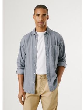 Para hombre. PM3090018C0 Camisa Classic Slim (M), Casual, Algodón, Manga larga
