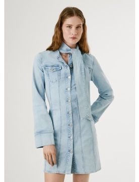 Para mujer. PL9537688 Vestido Ella (S), Casual, Algodón, Manga larga
