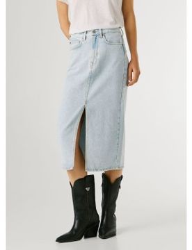 Para mujer. PL90119312S1 Falda Midi Nikita (L), Casual, Algodón, Denim