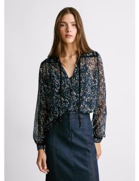 Para mujer. PL3051292 Blusa Moana (L), Negro, Casual, Poliéster, Manga larga