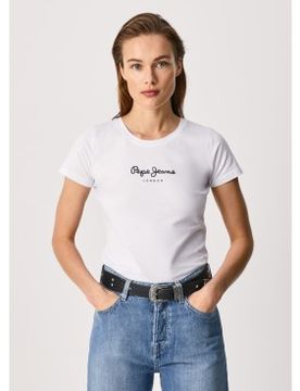 Para mujer. PL505202 Camiseta New Virginia Ss N (XXS), Casual, Algodón, Manga corta