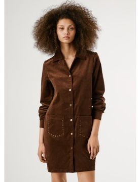 Para mujer. PL9537694 Vestido Noelia (L), Casual, Algodón, Manga larga
