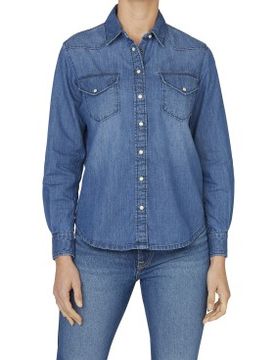 Para mujer. PL3051234A5 Camisa Regular (L), Casual, Algodón, Manga larga