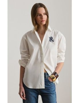 Para mujer. 200932538001 Camisa de algodón elástico Relaxed Fit (XS), Casual, Manga larga