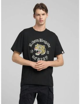 Para hombre. M3222.000.2660 Camiseta Tigre estampado (S), Casual, Algodón, Manga corta
