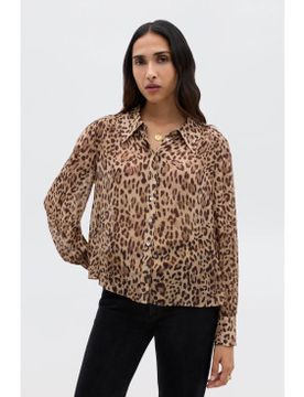 Para mujer. 030.00441.425.06931 Camisa Blake (XS), Casual, Animal print, Viscosa, Manga larga