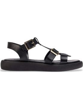 Para mujer. AB-1012 Sandalias de Piel Luz (36), Plano, 1 a 3cm, Hebilla, Casual