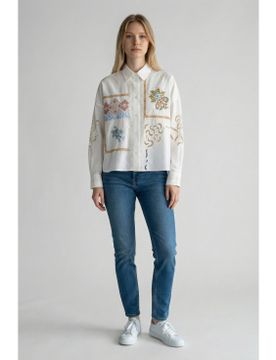 Para mujer. 2615111022600 Camisa Wkdfonte (40), Casual, Algodón, Manga larga