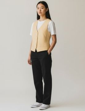 Para mujer. 2615151012600 Chaleco Wkdpace de lino (38), Casual
