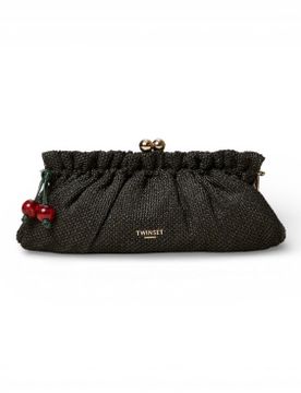 Para mujer. 261TD8280 Bolso clutch de rafia con colgante (OSFA), Casual, Poliéster