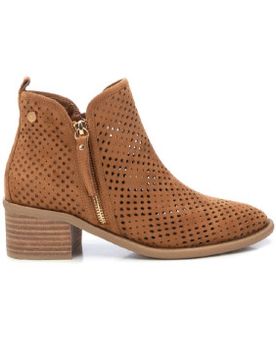 Para mujer. 14396102-CAMEL Botines de piel 143961 (37), 5 a 8cm, Cremallera, Casual