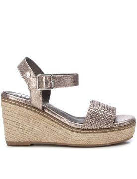 Para mujer. 14382802-PLOMO Sandalias 143828 (37), Plata, 8 a 10cm, Hebilla, Casual
