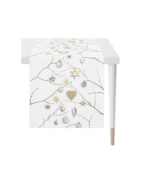 Weihnachts Tischläufer 140x46cm SEASON Weiss weiss baby