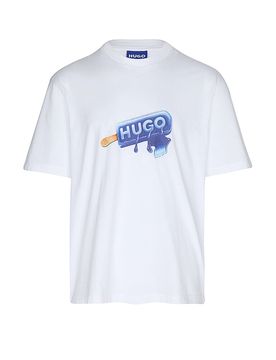 HUGO T-Shirt NOGLASY weiss S herren