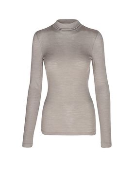Langarmshirt WOOL LOVE deep taupe hellbraun XXL/XXXL damen