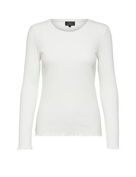 Langarmshirt SLFANNA weiss L damen