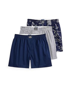 POLO Boxershorts 3er Pkg. stripe / bear dunkelblau L herren
