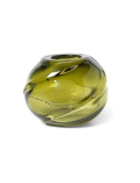 Jarrón WATER SWIRL ROUND Verde Musgo oliva
