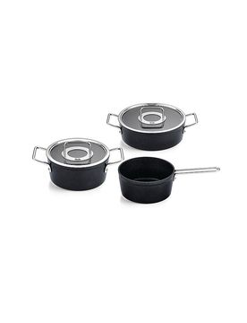 Kochtopf Set 3tlg. mit Stielkasserolle ADAMANT Antihaft/Schwarz negro