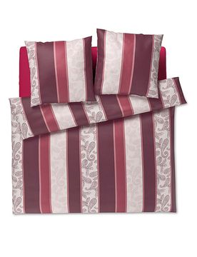 Joop Ropa de cama de satén PAISLEY STRIPES 2x70x90cm/200x200cm Rojo Oscuro rojo oscuro