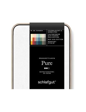 Jersey Spannleintuch PURE 90x200cm Full White S blanco