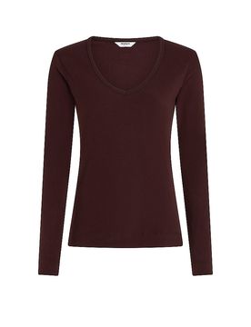 Camiseta de manga larga rojo oscuro XS