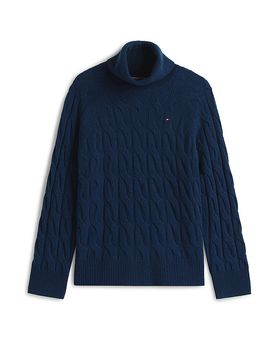 Jersey de cuello alto azul oscuro XS