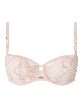 Soutien-gorge balconnet MYSTIC CREAM rose taffetas rose 75D