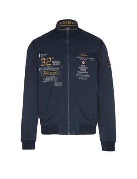 Sweat-shirt zippé bleu marine L