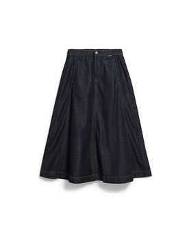 Jupe midi bleu marine M