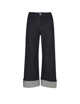 Jeans Wide Leg MIVA TURN UP bleu marine 36/L28