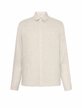 Camicia di lino beige S