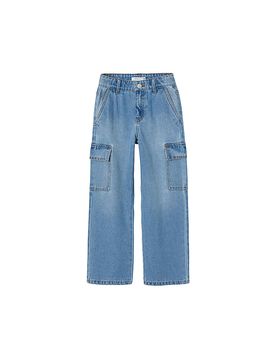 Jeans cargo regular fit NKFROSE da bambina azzurro 164